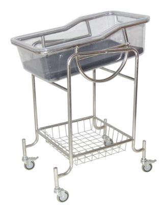 China Storage Basket Pediatric Hospital Beds Transparent Baby Tray SS Stucture for sale