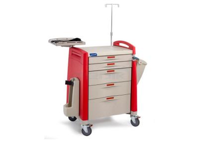 China ABS Material  Emergency Medical Trolleys With CPR Boards Fit Hospitals for sale