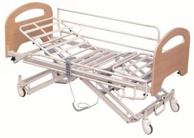 China Enameled Steel Structure Nursing Home Beds With Collapsible Side Rails for sale