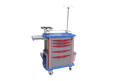 China Mobile Emergency Medical Trolleys / Medical Supply Cart 4 Inch Castors for sale