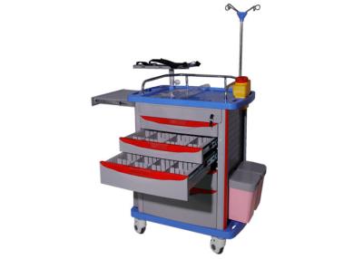 China Adjustable Hospital Medical Crash Cart With ABS Plastic Top Board for sale