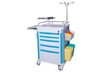 China Easy Cleaning ABS Plastic Medical Trolleys With noiseless castors for sale