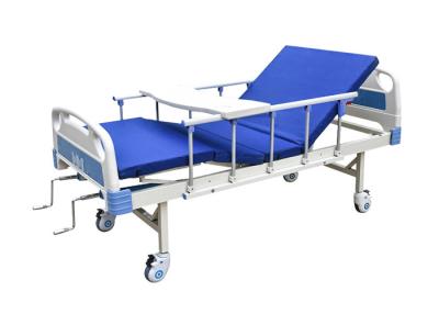 China Two Crank Medical Hospital Ward Bed Backrest Adjustable With Dining Table for sale