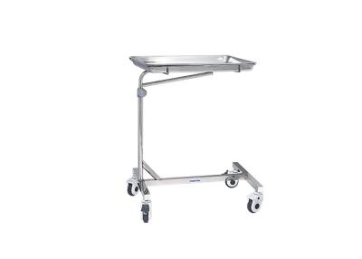 China Height Adjustable Mayo Table One Tray Four Casters Hospital Trolley for sale