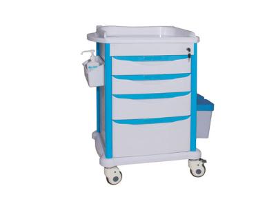 China Medication Medical Trolleys Abs Plastic Top Board Protruding Edge For Resuscitation for sale