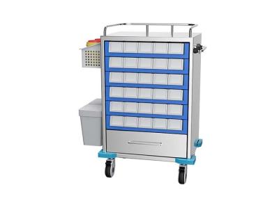 China Hospital Medical Crash / Instrument Cart ABS Material With Medication Bins for sale
