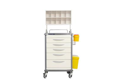 China Five Drawers Anesthesia Medical Trolleys With  Aluminum Columns for sale