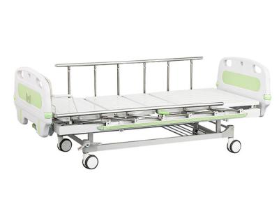 China 2 Function Medical Manual Hospital Bed , Central Braking System Castors for sale