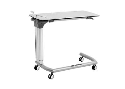 China Movable Height Adjustable Hospital Over Bed Table With Tilting Tabletop for sale