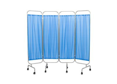 China 4 Folding Hospital Side Room Partition Stand With Wheels for sale