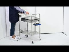 Medical Stainless Steel Surgical Instrument Cart With Two Shelves
