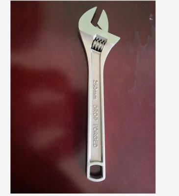 China Nickel Plated Finished Carbon Steel Adjustable Wrench, 150mm to 600mm Large Spanner For Sales for sale