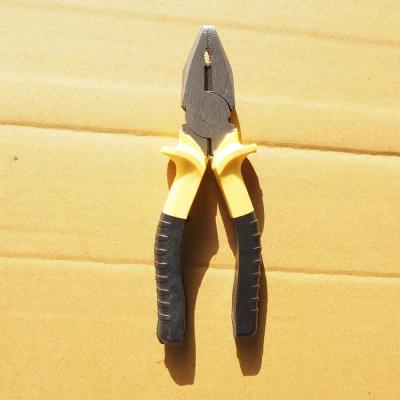 China Dual Colors Soft Grip 8'' Combination Plier For Cutting Steel Wire And Nails for sale