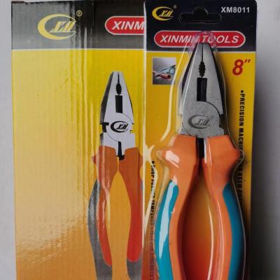 China Factory Directly Sales 8'' Dual Colors Handle Middle East Market Combintion Plier 200mm, Popular Auto Repair Tools Plier for sale