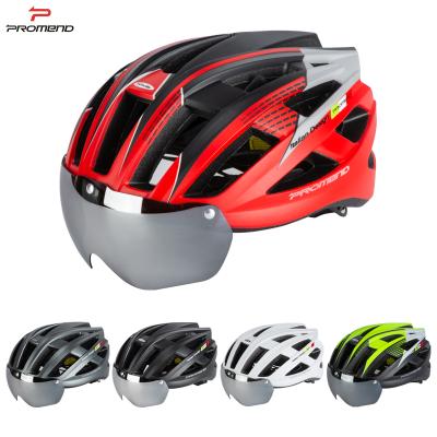 China 2021 NEW CUSTOMIZED ABS+PC BICYCLE HELMET WITH MAGNET LENS IN-MOLD SAFETY HELMET SMART BICYCLE HIGH QUALITY BICYCLE HELMET for sale