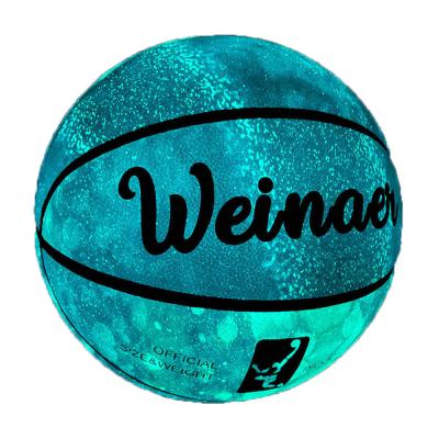 China Nightlight Basketball Size 7 Hygroscopic Luminous Basketball Ball Night Game Streetball for sale