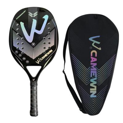 China 3K Full Carbon Fiber Beach Tennis Racket Sand Grit Surface Tennis Padel with Carry Bag for sale