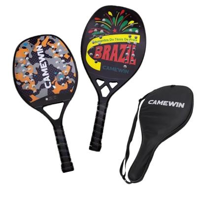 China Carbon Fiber Padel Brasil Beach Tennis Rackets Paddle Soft EVA Face Raqueta With Carry Bags for sale