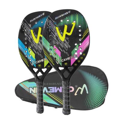 China 3K Carbon Fiber Beach Tennis Racket Rough Grit Surface Tennis Padel with Carrybag for sale