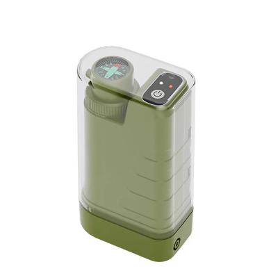 China Outdoor Water Filter Electric Water Purifier Portable Charging Pump Water Dispenser With Night Light Compass Emergency for sale