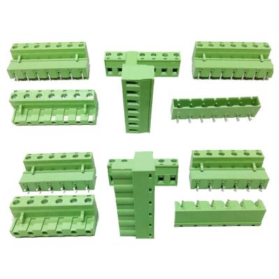 China 7.62mm Pitch 15Amp Pluggable Plug-in Screw Terminal Blocks Plug + Header for sale