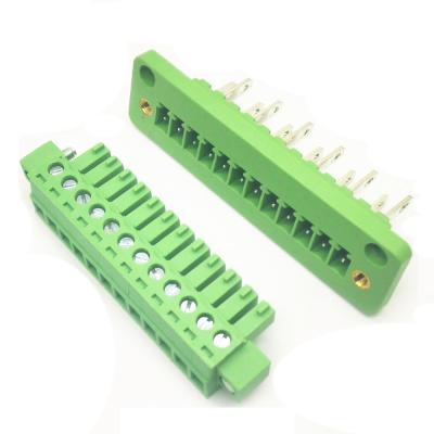 China 3.81 mm pitch Feed Through Flange Pluggable Terminal Blocks for sale