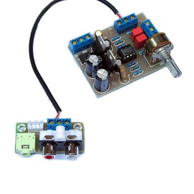 China NE5532 Preamp Tone Board  Amplifier Kit 3.5mm RCA Terminal Breakout Board 12-18V DC for sale