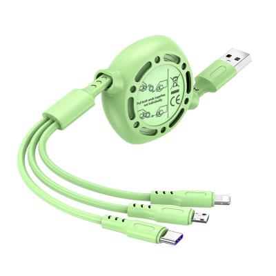 China Fast Charging Cable USB Type C 5A Data Charge Liquid silicone Cord Extractable 20cm to 100cm for sale