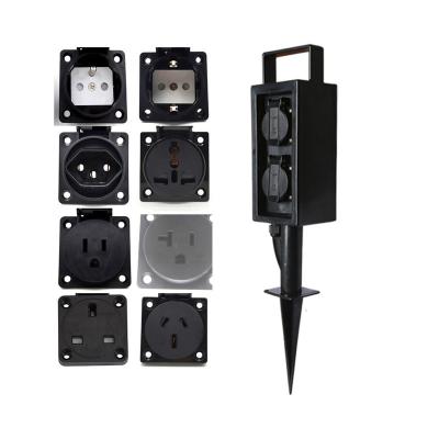 China Outdoor Garden In-ground Lawn Insertion Electrical Power Sockets Outlet Stake 10A AC250V for sale