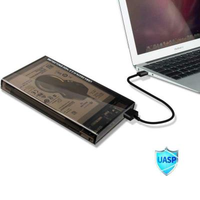 中国 USB3.0港のハード・ドライブのエンクロージャ2.5のインチHDD SSDの携帯用箱の透明で外的な箱 販売のため
