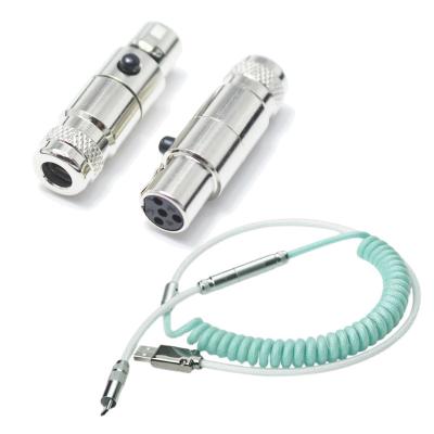 China Mechanical Keyboard Cable Audio Microphone Metal XLR 4P Connector Coupling Type-C Port for sale