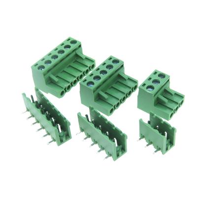 China 5.08mm Pitch PCB Plug-in Screw Terminal Blocks Plug + Right Angle Pin Header for sale