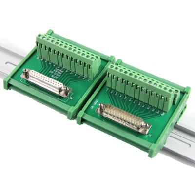 China DB25 Single End Connectors D Sub 25 Pin Terminal Block Breakout Board DIN Rail for sale