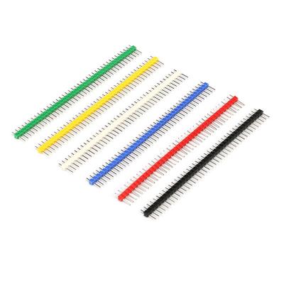 China Colored 40 Pins 2.54mm Single Row  Straight Pin Header Male Connector Strip for Arduino for sale