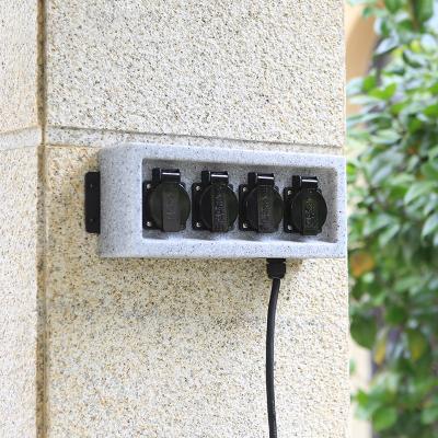 China Outdoor Wall Mounted Electrical Power Socket Outlet Imitation Marble Polyethylene Plastic for sale