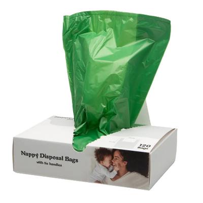 China 3g Disposable Plastic Diaper Garbage Bags T-shirt Bag Nappy Sacks Bags for sale
