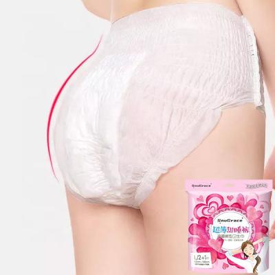 China Convenient and Hygienic Female Pull Up Panty Diapers with Disposable Menstrual Pad for sale