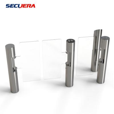 China Pedestrian Automatic Sliding Security Entrance Control Swing RFID Turnstile Barrier Gate for sale