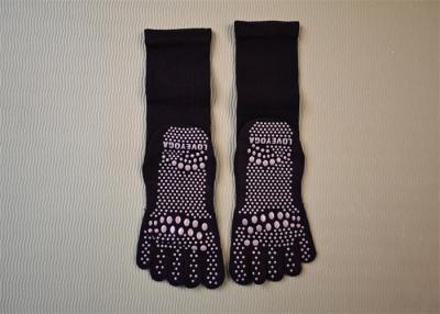 Cina Calzini da pilates nero viola calzini da allenamento femminile barre cinque dita in vendita