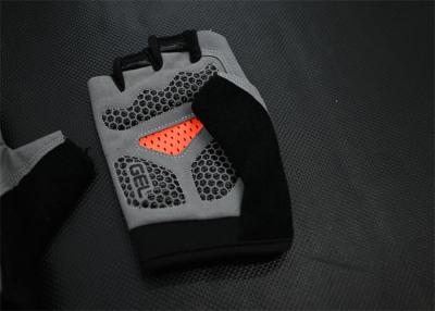 China Padded Cycling Gloves Polyester Grey Black Fingerless Workout Gloves for sale