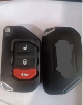 China Jeep Wrangler OHT1130261 Keyless Flip Car Remote Key For 433Mhz 2+1 Button for sale