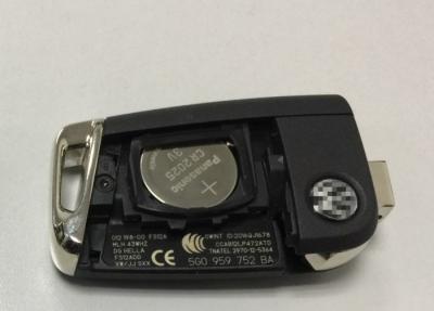 China 5G0 959 752 BA VW Flip Key Fob Case , Black Color 3 Button VW Golf Key Fob for sale