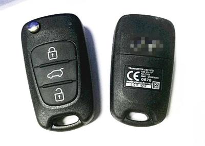 China Black Hyundai Flip Remote Key HA-T005 With 46 Chip PCF7936 3 Button For Hyundai I30 for sale