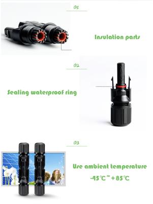 China MC4 Y Type Solar PV Cable Connector 30A Three Way Panel Photovoltaic Dustproof for sale