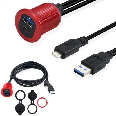 China USB 3.0 Flush Mount Extension Cable 2M Car Dashboard Panel USB Type for sale