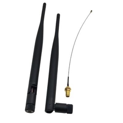China Long Range 2400mhz Wifi Antenna 5dBi Wireless Rubber Whip With UFL SMA Connector for sale