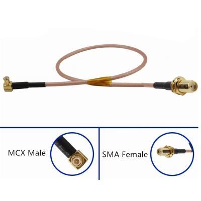 China SMB Male To SMB Female Rf Interface Cable Assembly Right Angle Connector For Rg316 6Ghz for sale