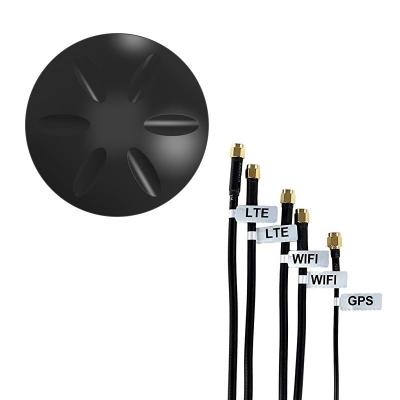 China Outdoor Waterproof low profile 5 in 1 combo puck hockey antenna MIMO LTE 4g 5g WiFi 2.4GHZ GPS Combination Screw mount A for sale