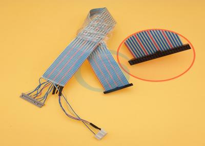 China cable de cinta plano multicolor del par trenzado 30AWG con el conector IDC/DF14 en venta