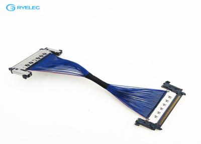 China Male 0.5mm Pitch Connector LVDS Cable , Hirose Housing Blue LVDS Display Cable for sale